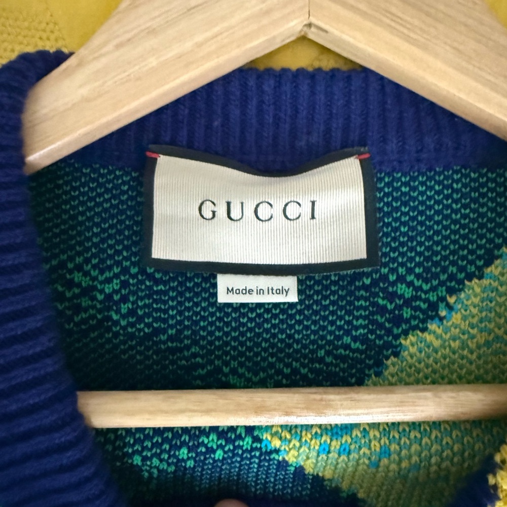 Gucci Blue and Green Patterned Sweater - Picture 3 of 3